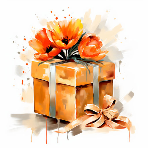 Oil painting style illustration on white background