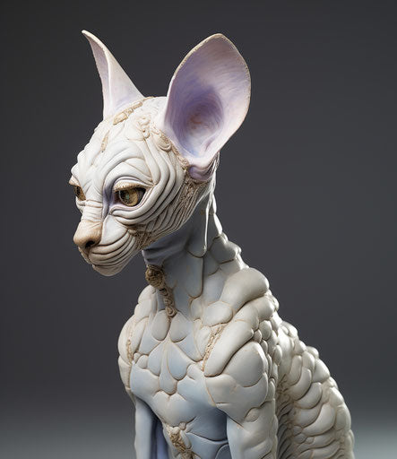 Recontextualized Sphinx, spiky mounds of light gold