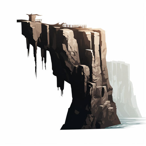 Cliff illustration in the style of Chiaroscuro Art