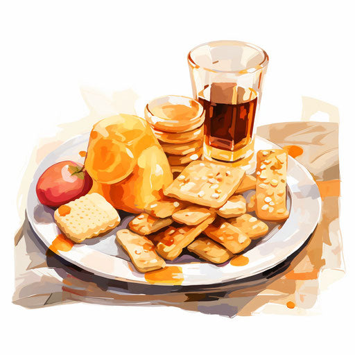 Snack clipart in the style of Impressionistic Art