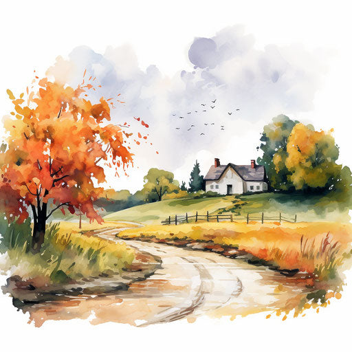 September clip art in the style of Oil painting