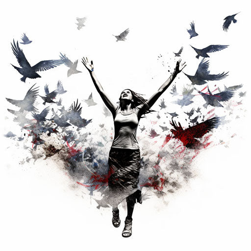 Freedom clipart in the style of Chiaroscuro Art, on white background