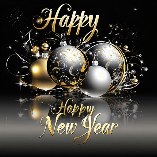 Precious New Year in Golden Mirror