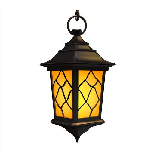 3D Garden Lantern on flat white background