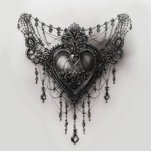Delicate and ornate Victorian gothic lace tattoo