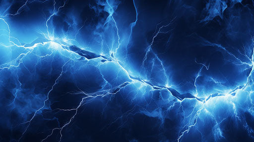 Blue lightning and electricity in richly detailed background
