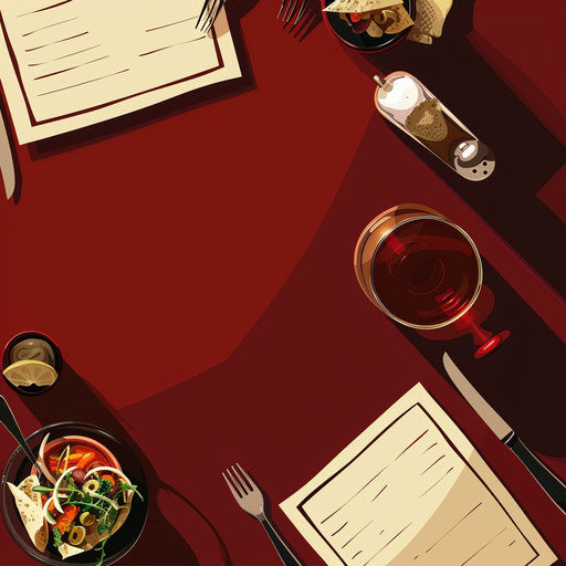 Flat deep maroon background with menu clipart