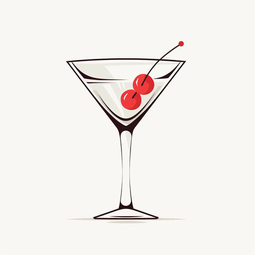 Minimalist martini clipart on white background