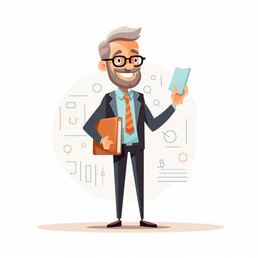 Minimalist teacher clipart on white background