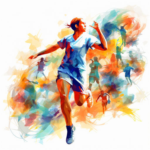 Impressionistic style physical education on white background