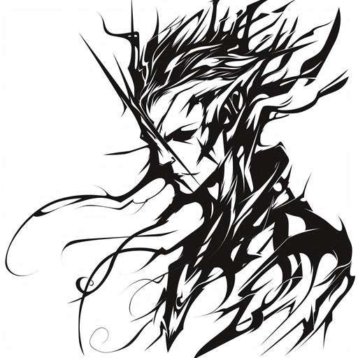 Tribal tattoo of Hades on white background