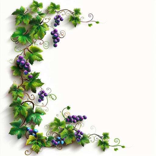 Realistic vine illustration on flat white background