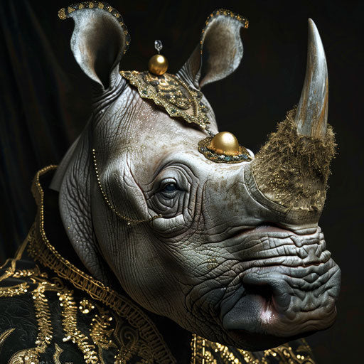 Elegant masquerade rhino at sophisticated ball