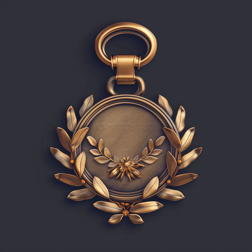 Realistic medal on dark charcoal background