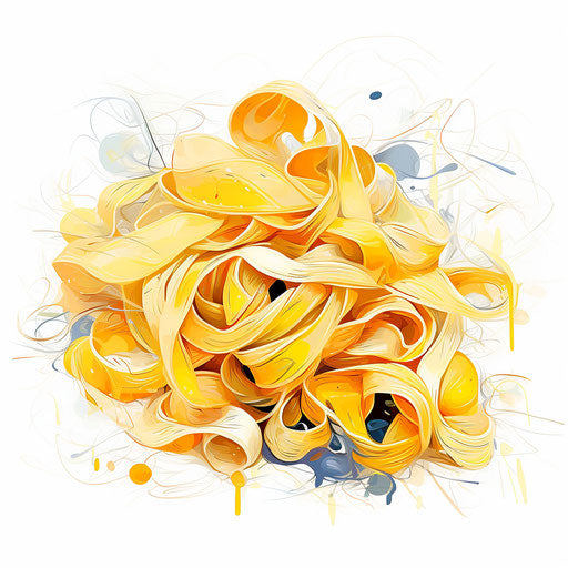 Pasta clipart in the style of Impressionistic Art