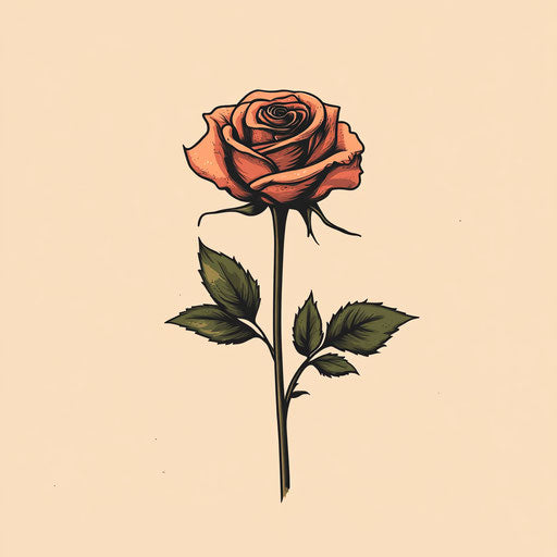 Delicate rose with drop shadow