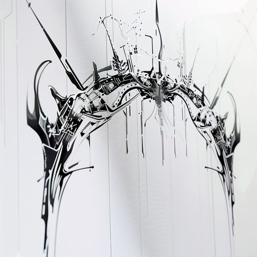 Futuristic queen crown tattoo design