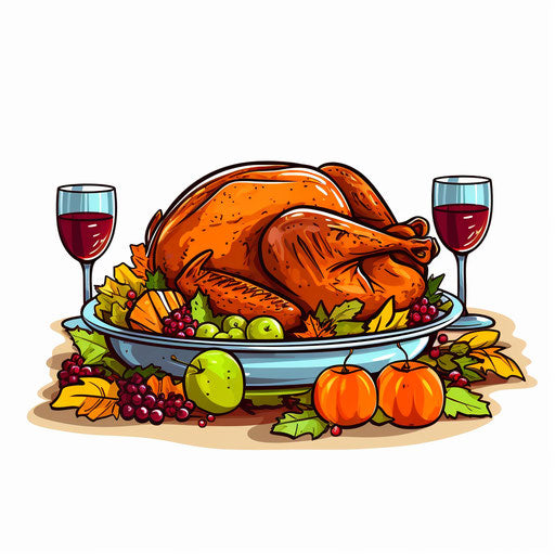 Happy Thanksgiving clipart in the style of Minimalist on white background