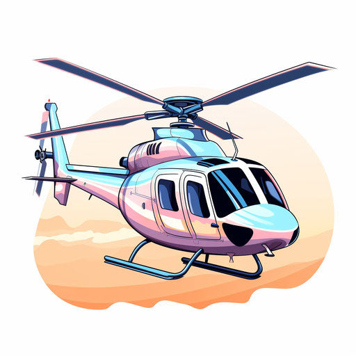 Helicopter clipart in Pastel Colors Art style