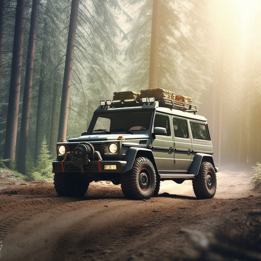Iconic off-road vehicle with classic Dubs tires