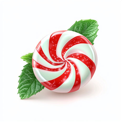 3D peppermint on flat white background, isolated