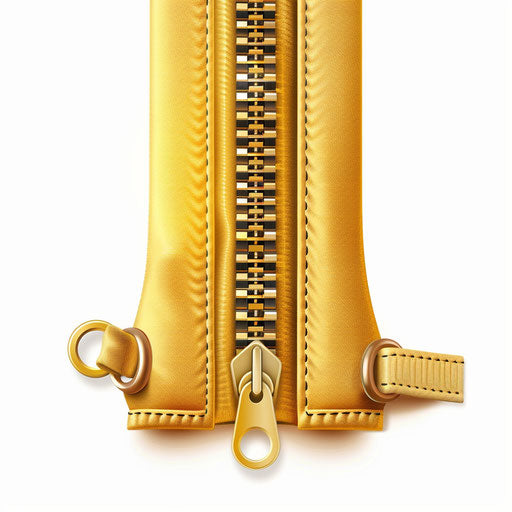 Zipper clipart on white background in realistic style