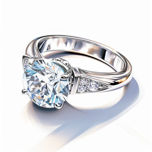 Diamond ring clipart in the style of Impressionistic Art