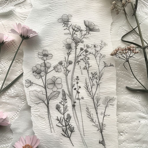 Lace-style wildflower tattoos, nature's delicacy