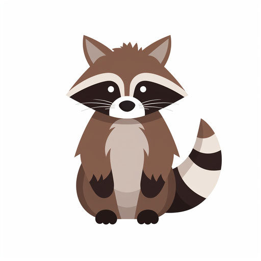 Minimalist-style racoon illustration on white background