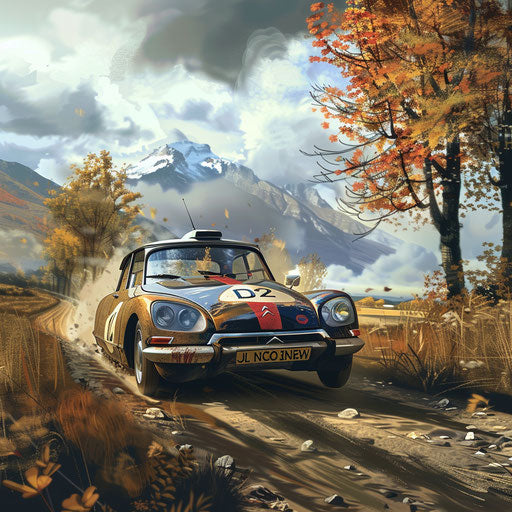 Historical rally with a vintage Citroen DS 20 among classics