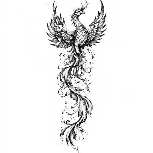 Elegant phoenix tattoo on outer forearm
