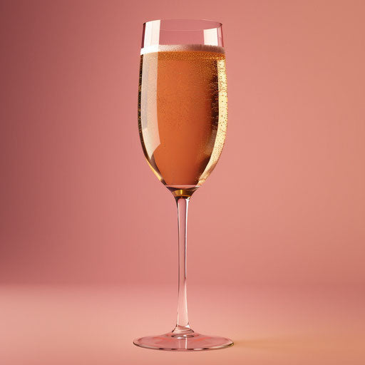 Champagne Glass Clipart in Photo Realistic Style with a Flat Random Background, High Contrast and Saturated Hues