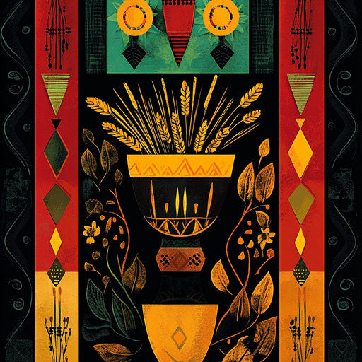 Elegant Kwanzaa greeting card with holiday colors and symbols