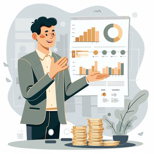 Entrepreneur pitching finance ideas to investors