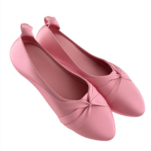 3D ballet shoes on flat white background