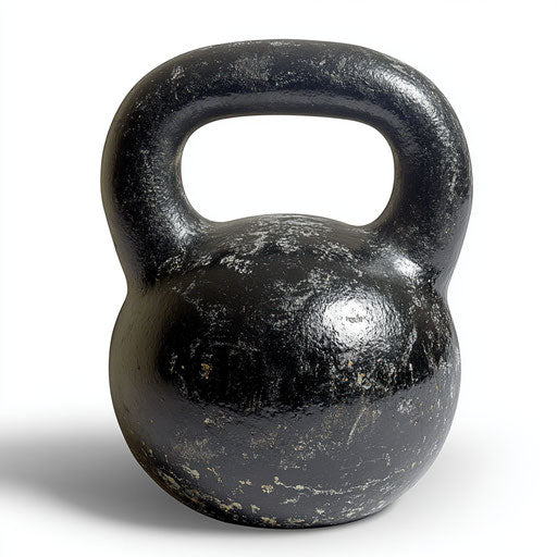 Realistic depiction of a kettlebell, high resolution, isolated
