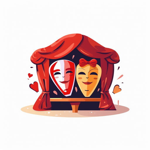 Theater clipart in Minimalist style, on a white background