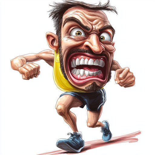 Humorous caricature of a track and field character clipart with human traits