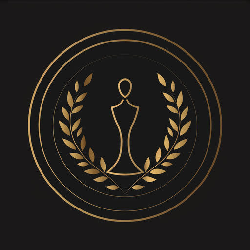 Elegant fitness logo with a laurel wreath on black background