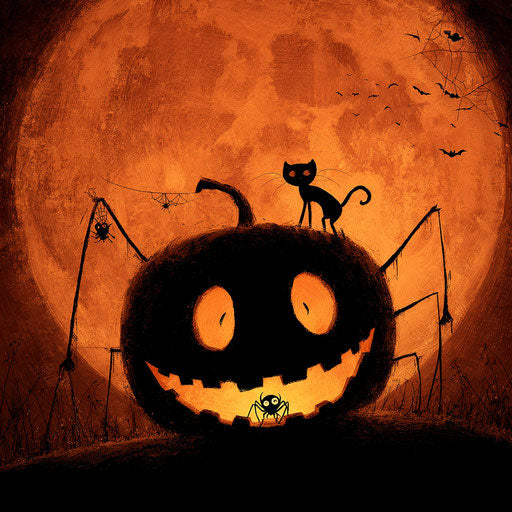 Halloween Night with a Giant Jack-o'-Lantern