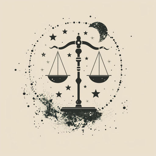 Flat tattoo sketch of the Libra constellation