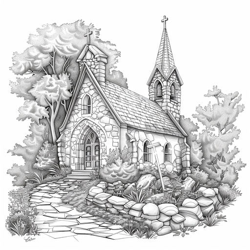 Old stone church in the countryside