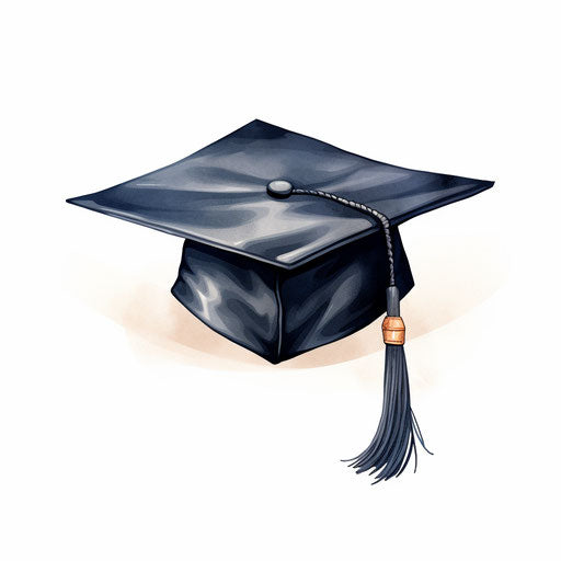 Graduation hat illustration in the style of Chiaroscuro Art