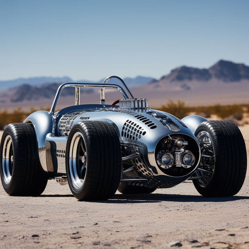 High-performance car with fat tires