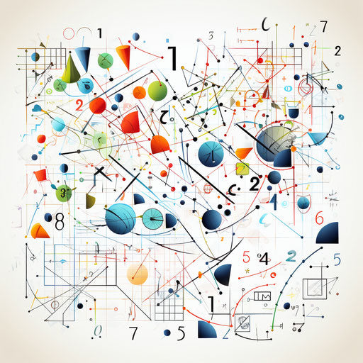 Minimalist math clipart on white background