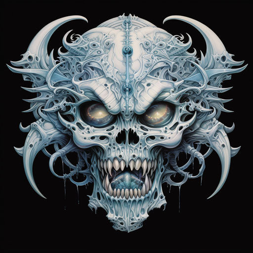 Original tattoo of a monster head with arms