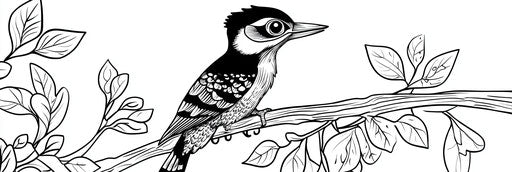 Very simple woodpecker coloring page 3:1