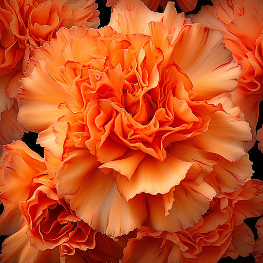 Orange carnation flowers, digitally enhanced style