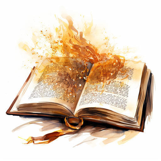 Quran clipart in the style of Impressionistic Art, on a white background