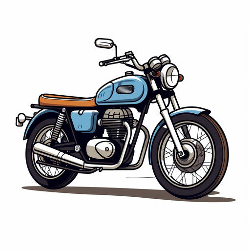 Minimalist style motorcycle clipart on white background